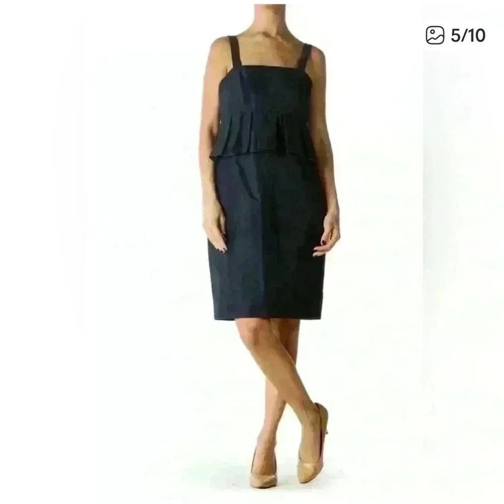 J. Crew Classic Cotton Silk Faille Summer Peplum Dress - Picture 2 of 8